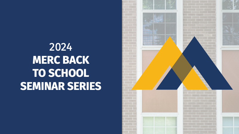 A web banner inviting people to register for the 2024 MERC Back to School Seminar Series