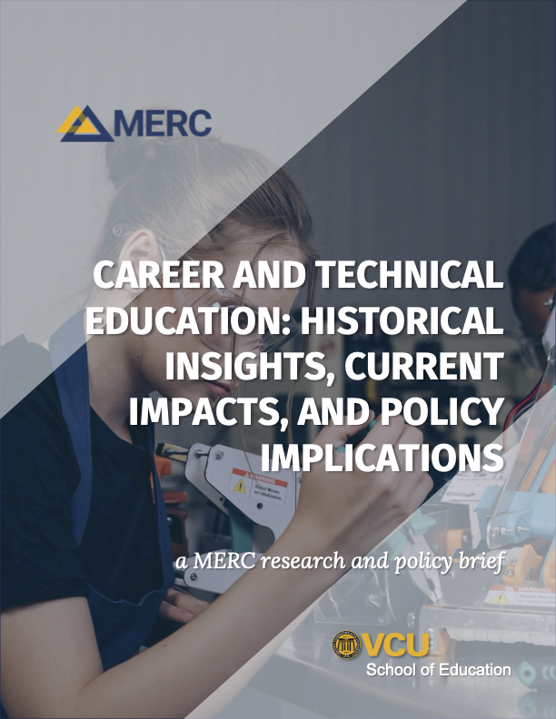 A cover image from a MERC research brief focused on Career and Technical Education