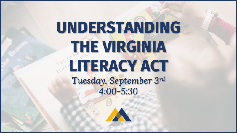 A banner image inviting registration for the MERC seminar on the Virginia Literacy Act